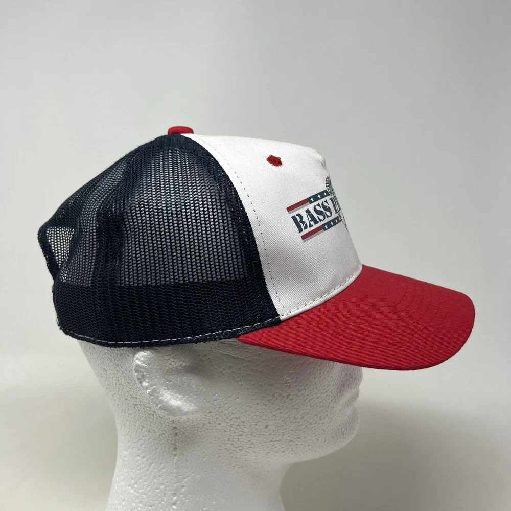 Bass Pro Shops Trucker Hat Cap Red White Blue Fishing American Flag Snapback